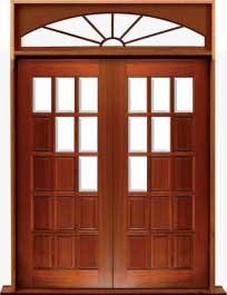 15 panel diagonal: double door