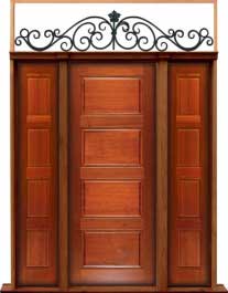 horizontal 4 panel: door in frame