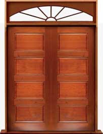 horizontal 4 panel: door in frame