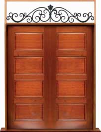 horizontal 4 panel: door in frame