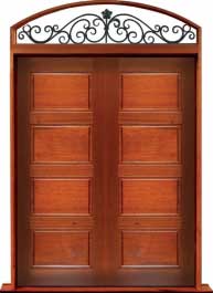 horizontal 4 panel: door in frame