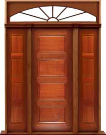 horizontal 4 panel: door in frame