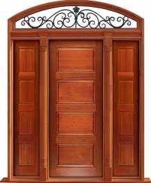 horizontal 4 panel: door in frame