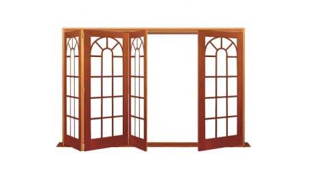 conservatory: four door bifold - 3 one way + 1 flapper