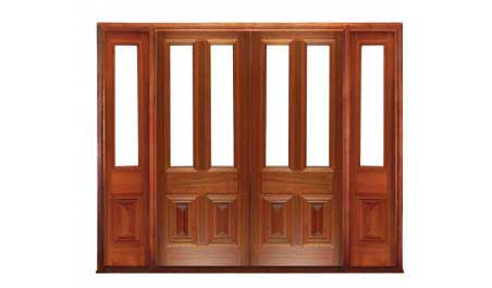 glazed cricket bat: double door +  two sidelights