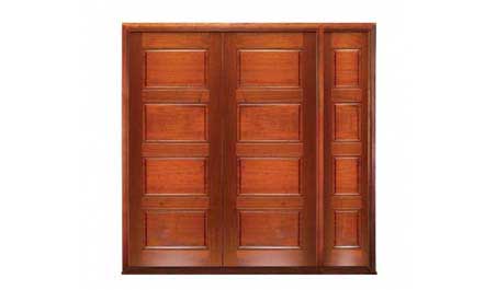 horizontal 4 panel: double door + sidelight on right