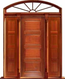 horizontal 4 panel: door in frame