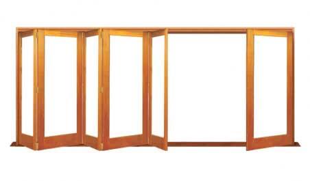 double glazed single light: six door bifold - 5 one way + 1 flapper